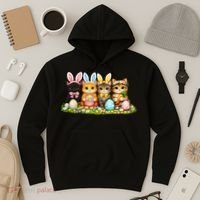 Easter Cats Ears Bunny Eggs Hoodie thumb 3