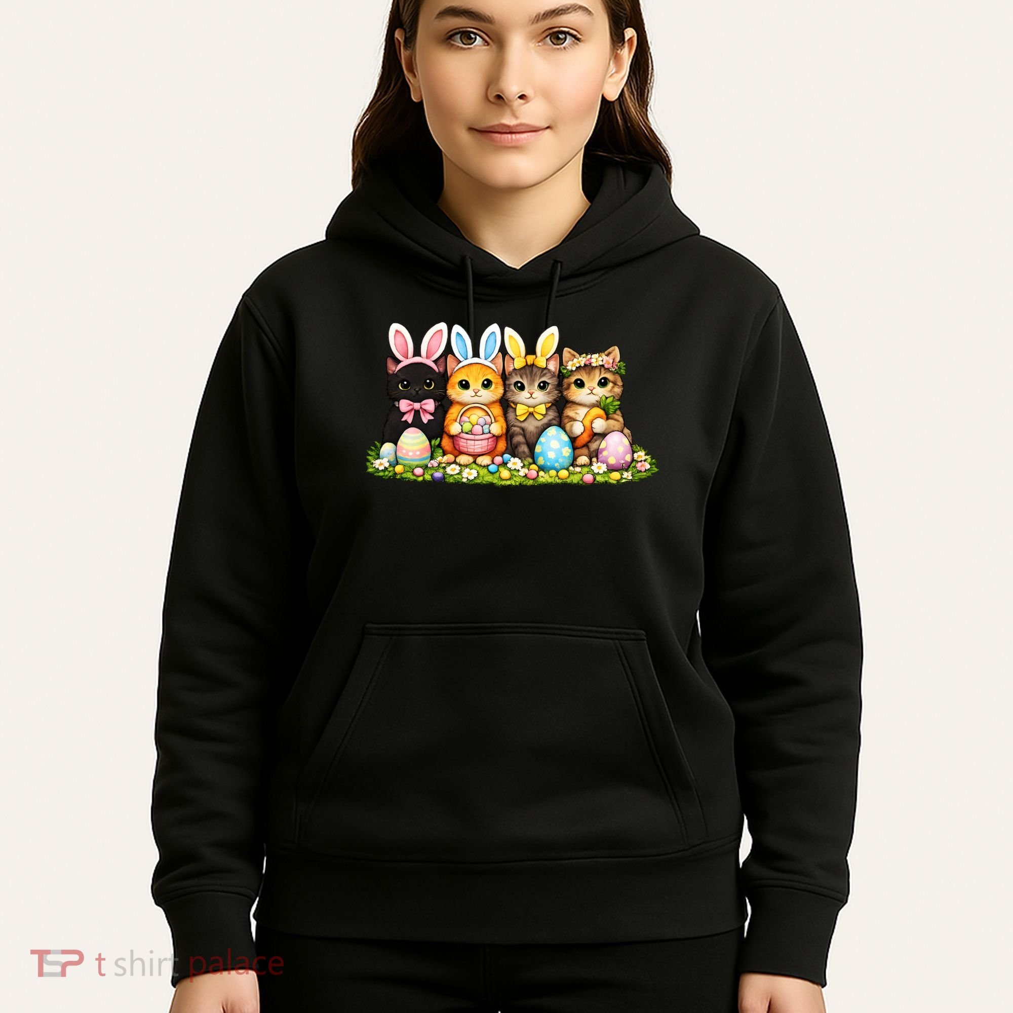 Easter Cats Ears Bunny Eggs Hoodie