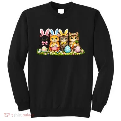 Easter Cats Ears Bunny Eggs Sweatshirt
