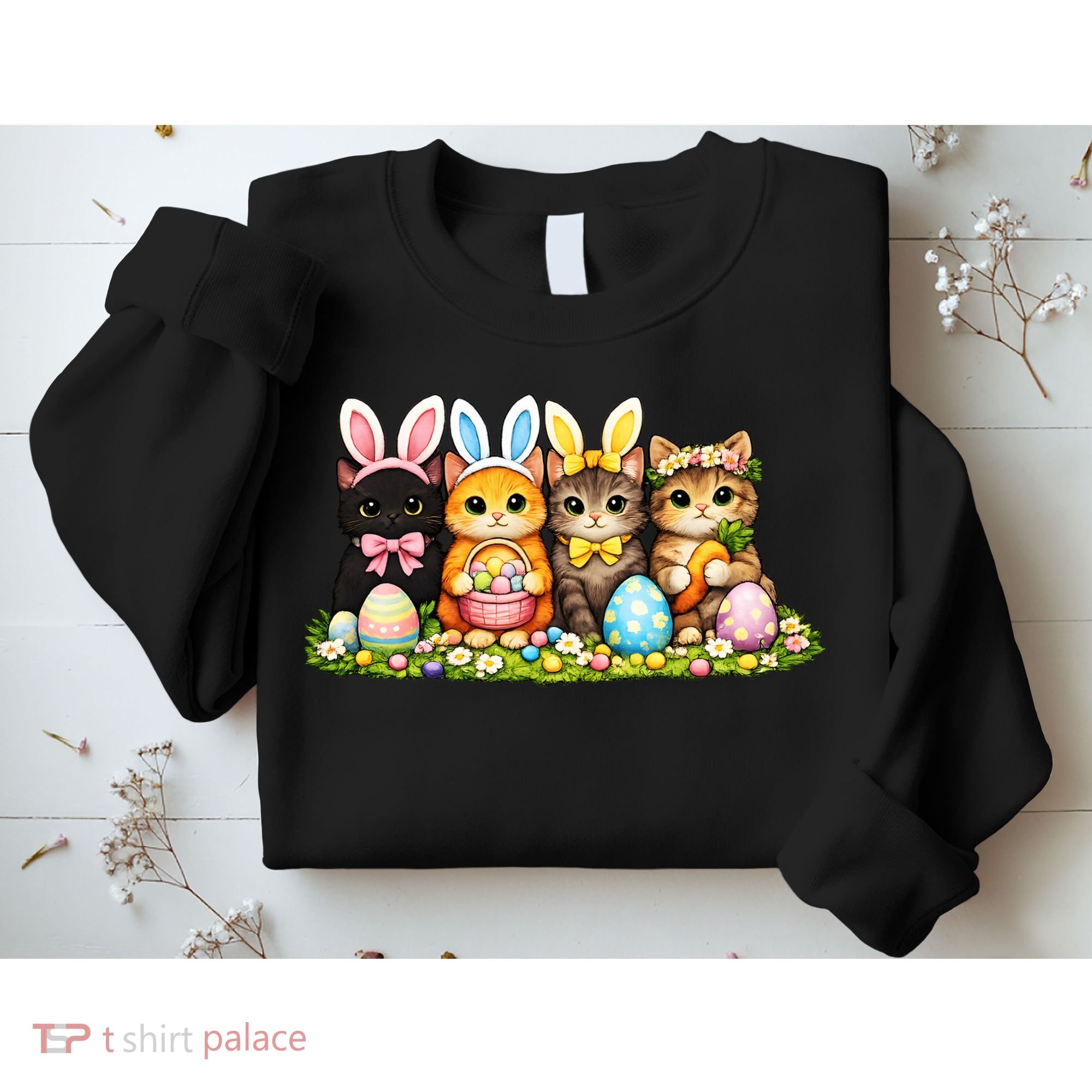 Easter Cats Ears Bunny Eggs Sweatshirt