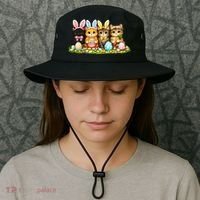 Easter Cats Ears Bunny Eggs Bucket Hat thumb 3