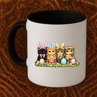 Easter Cats Ears Bunny Eggs Coffee Mug thumb 2