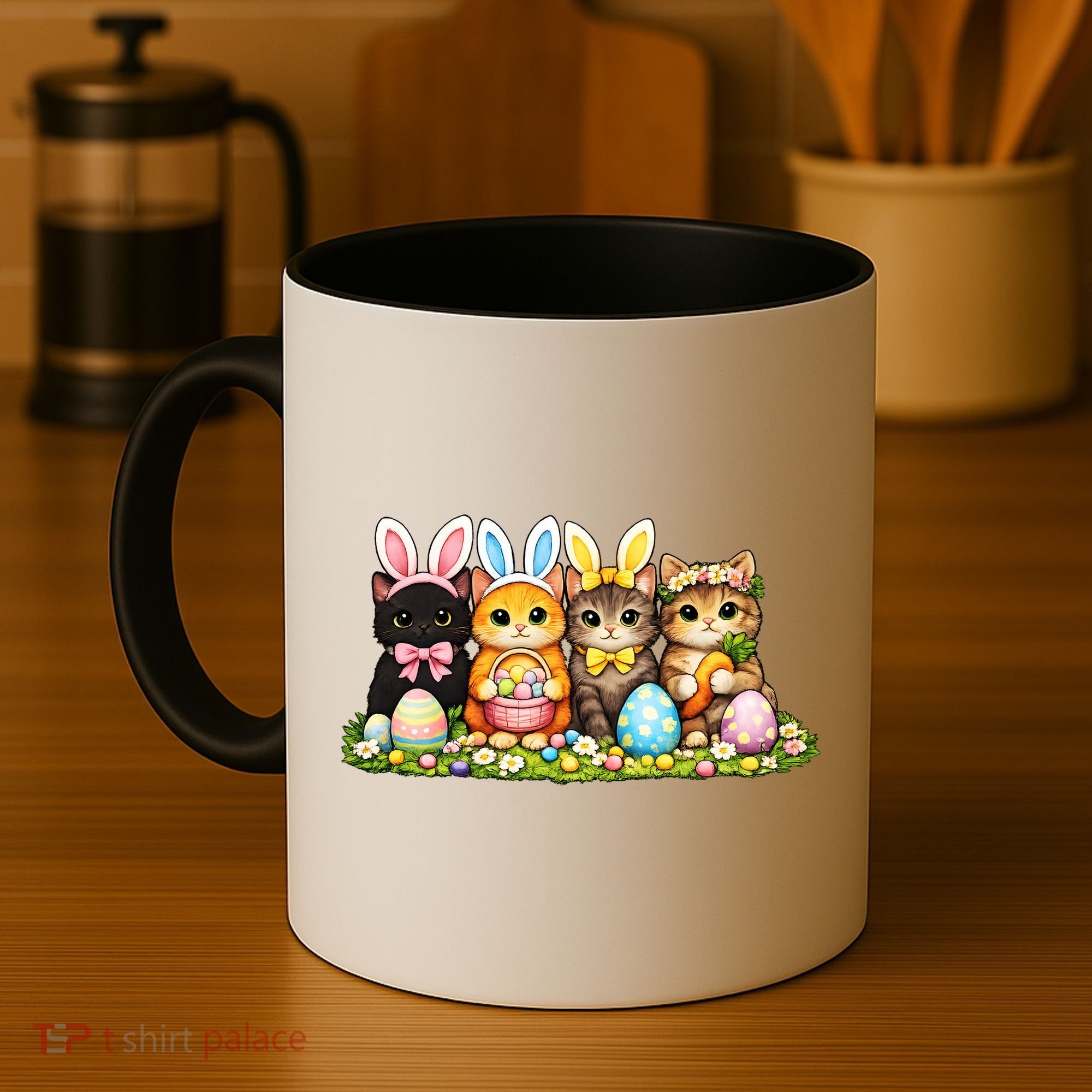 Easter Cats Ears Bunny Eggs Coffee Mug