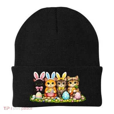 Easter Cats Ears Bunny Eggs Beanie