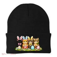 Easter Cats Ears Bunny Eggs Beanie thumb 0