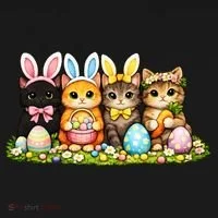 Easter Cats Ears Bunny Eggs Coaster thumb 2