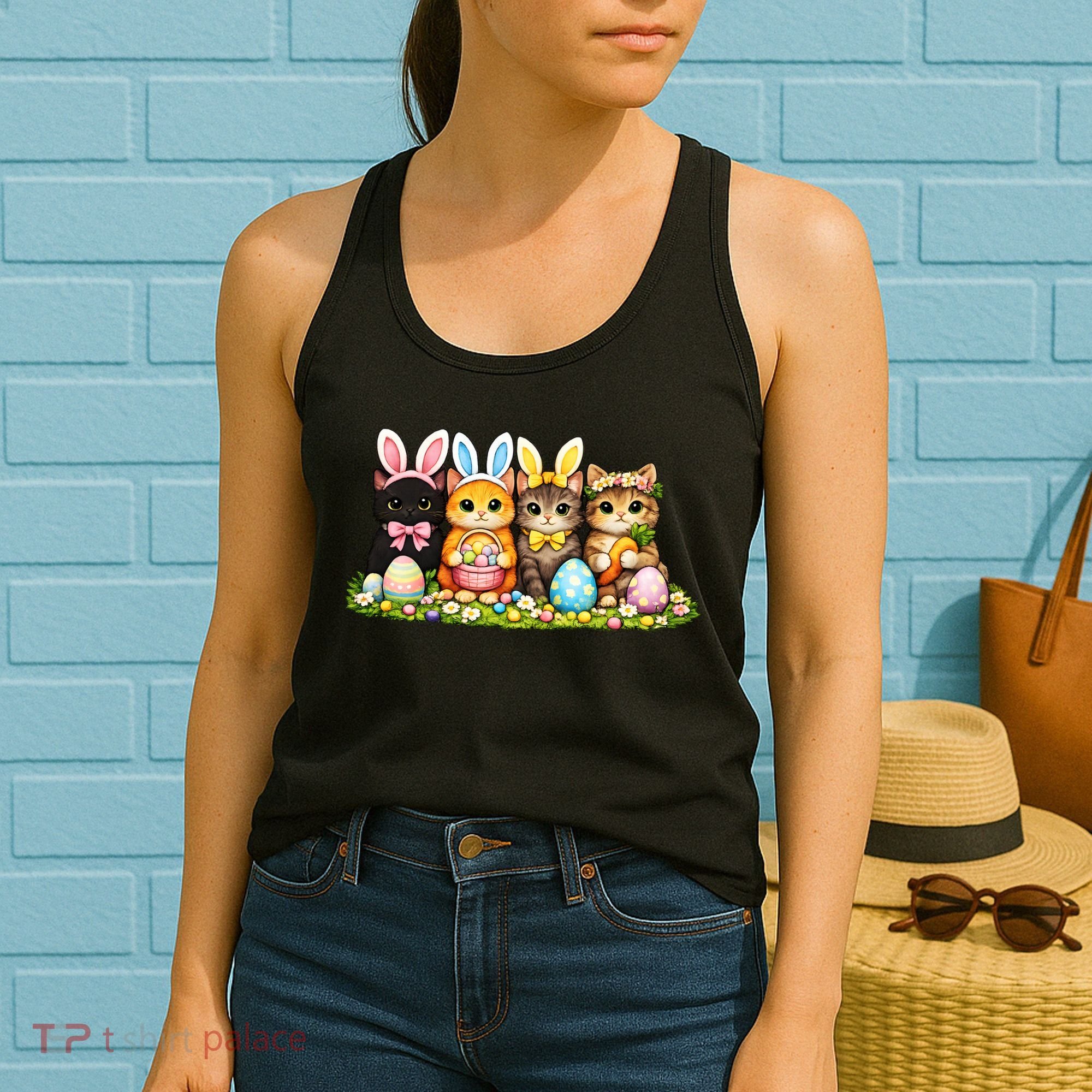 Easter Cats Ears Bunny Eggs Women's Tank Top