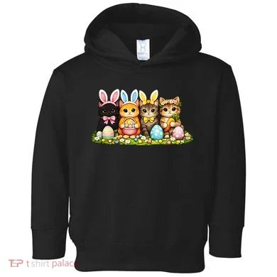 Easter Cats Ears Bunny Eggs Toddler Hoodie