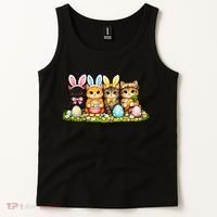 Easter Cats Ears Bunny Eggs Tank Top thumb 2
