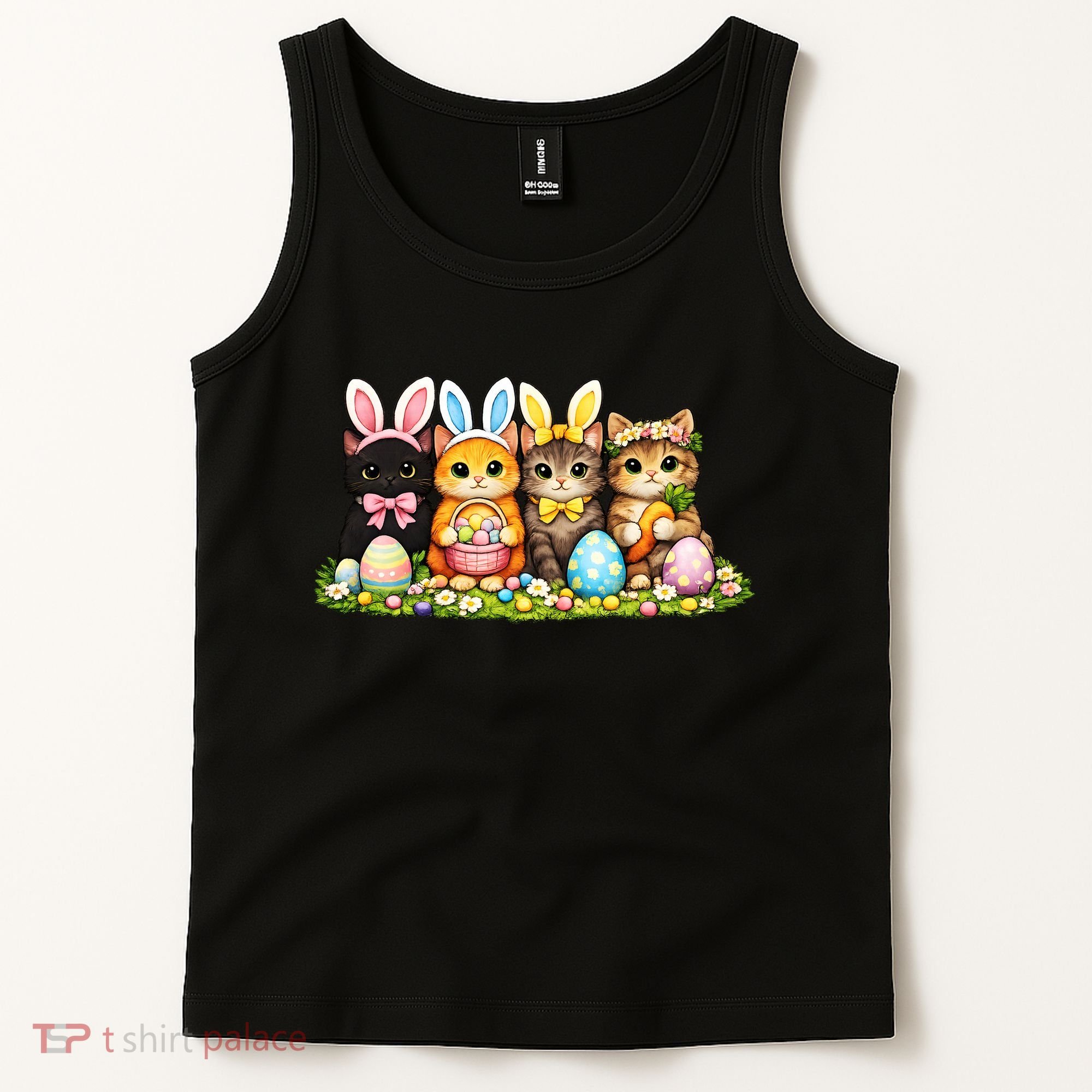 Easter Cats Ears Bunny Eggs Tank Top
