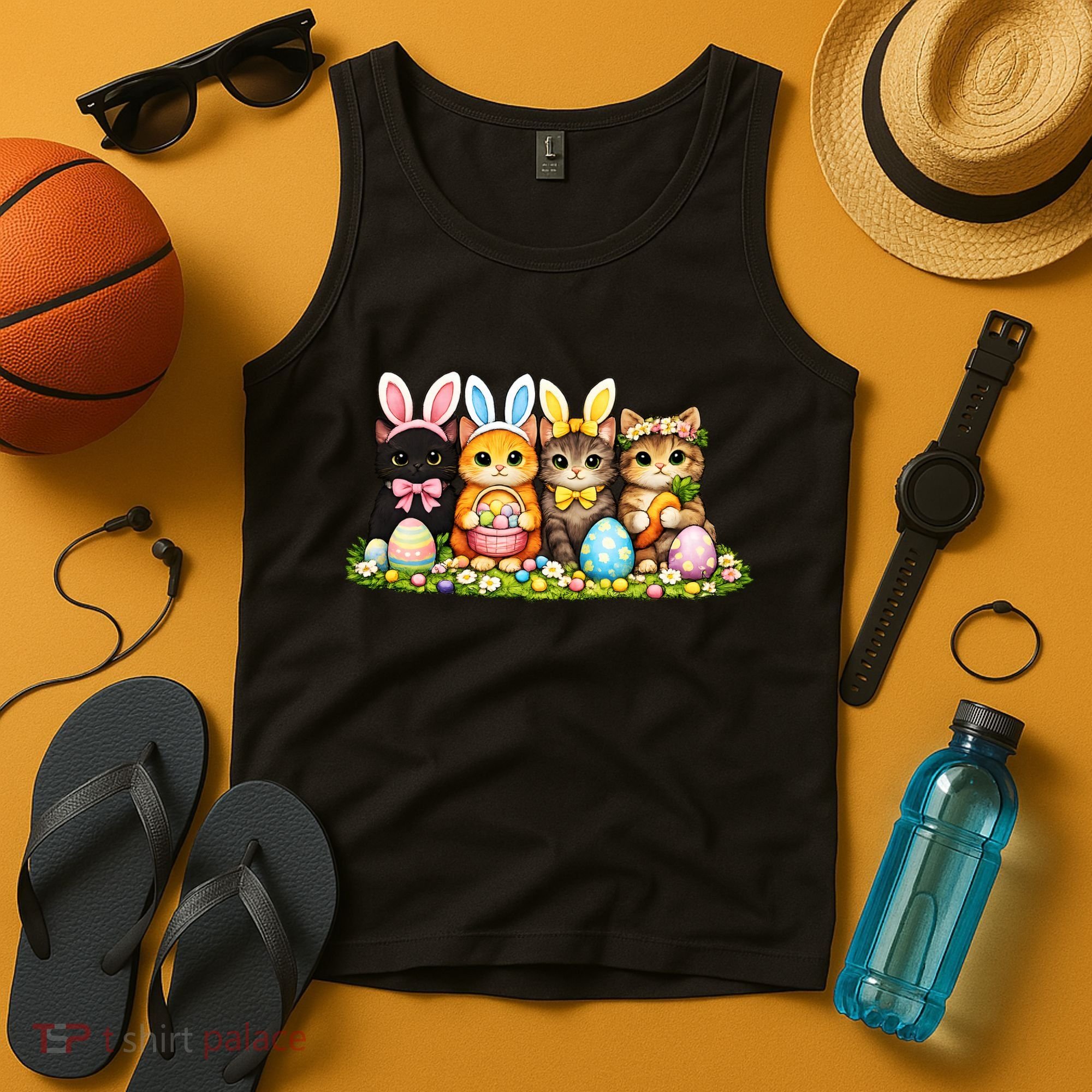 Easter Cats Ears Bunny Eggs Tank Top