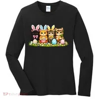 Easter Cats Ears Bunny Eggs Women's Long Sleeve Shirt thumb 0