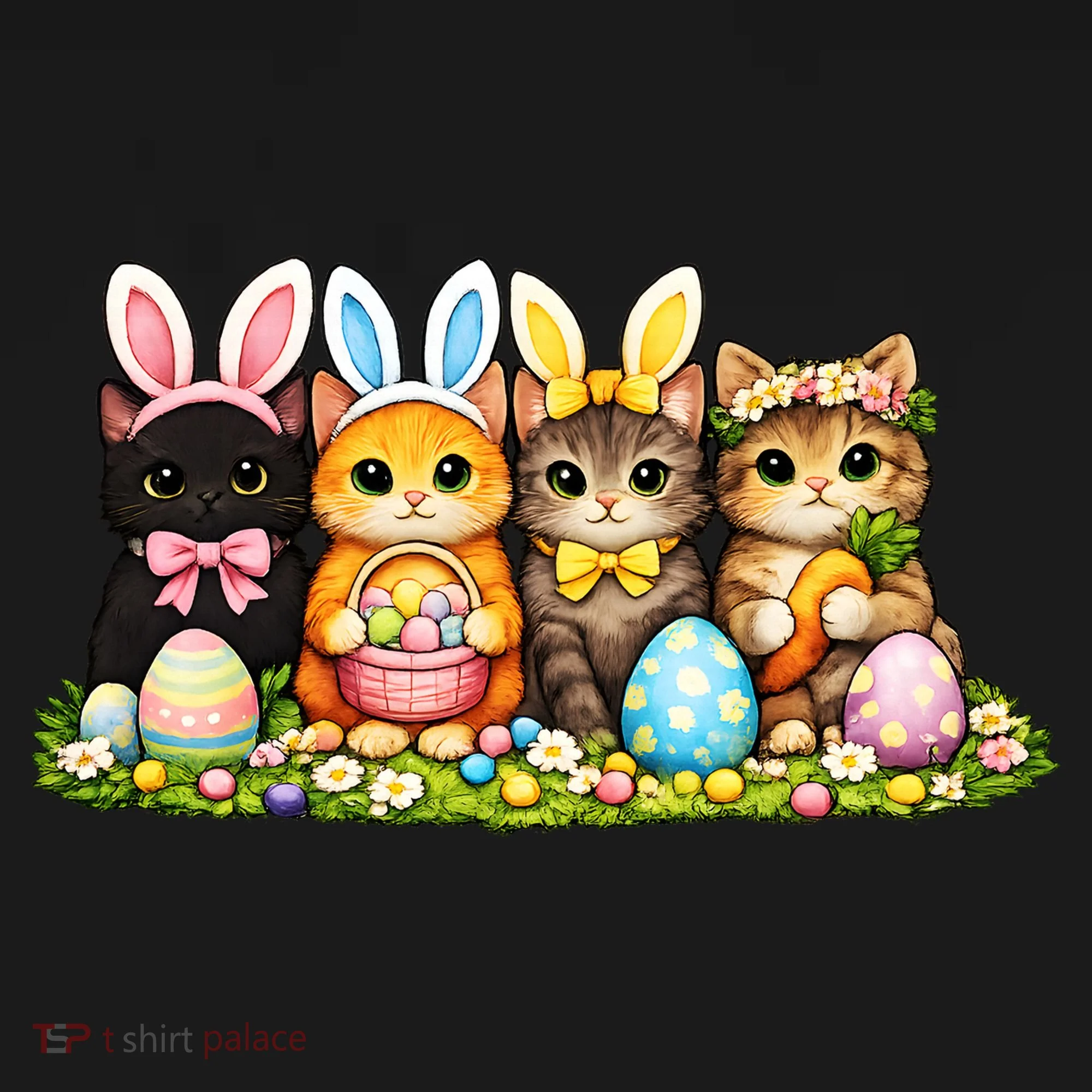 Easter Cats Ears Bunny Eggs Women's Long Sleeve Shirt