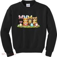 Easter Cats Ears Bunny Eggs Kids Sweatshirt thumb 0