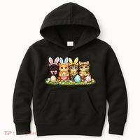 Easter Cats Ears Bunny Eggs Kids Hoodie thumb 0
