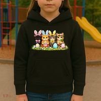 Easter Cats Ears Bunny Eggs Kids Hoodie thumb 3