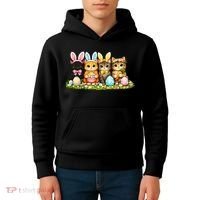 Easter Cats Ears Bunny Eggs Kids Hoodie thumb 4