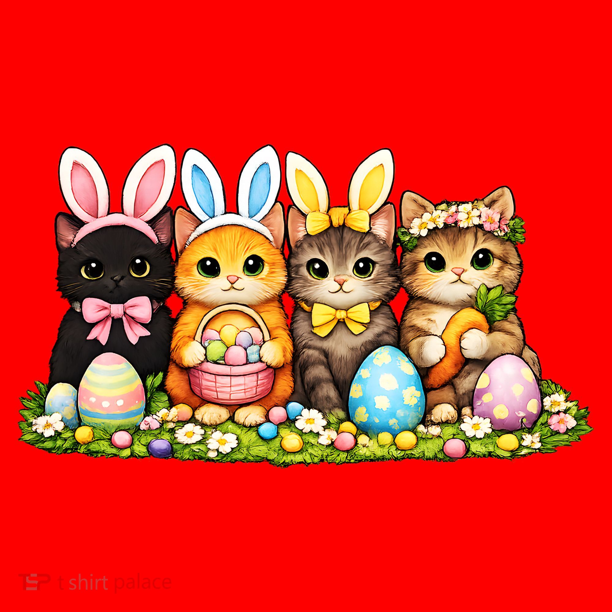 Easter Cats Ears Bunny Eggs Santa Hat