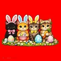 Easter Cats Ears Bunny Eggs Santa Hat thumb 1