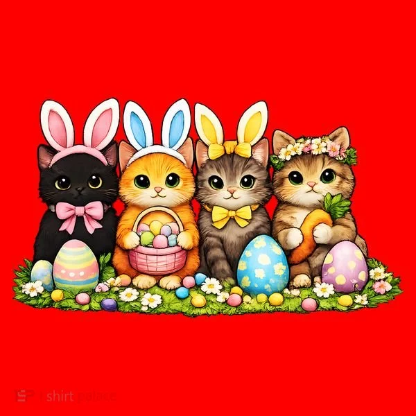 Easter Cats Ears Bunny Eggs Santa Hat
