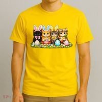 Easter Cats Ears Bunny Eggs T-Shirt thumb 3