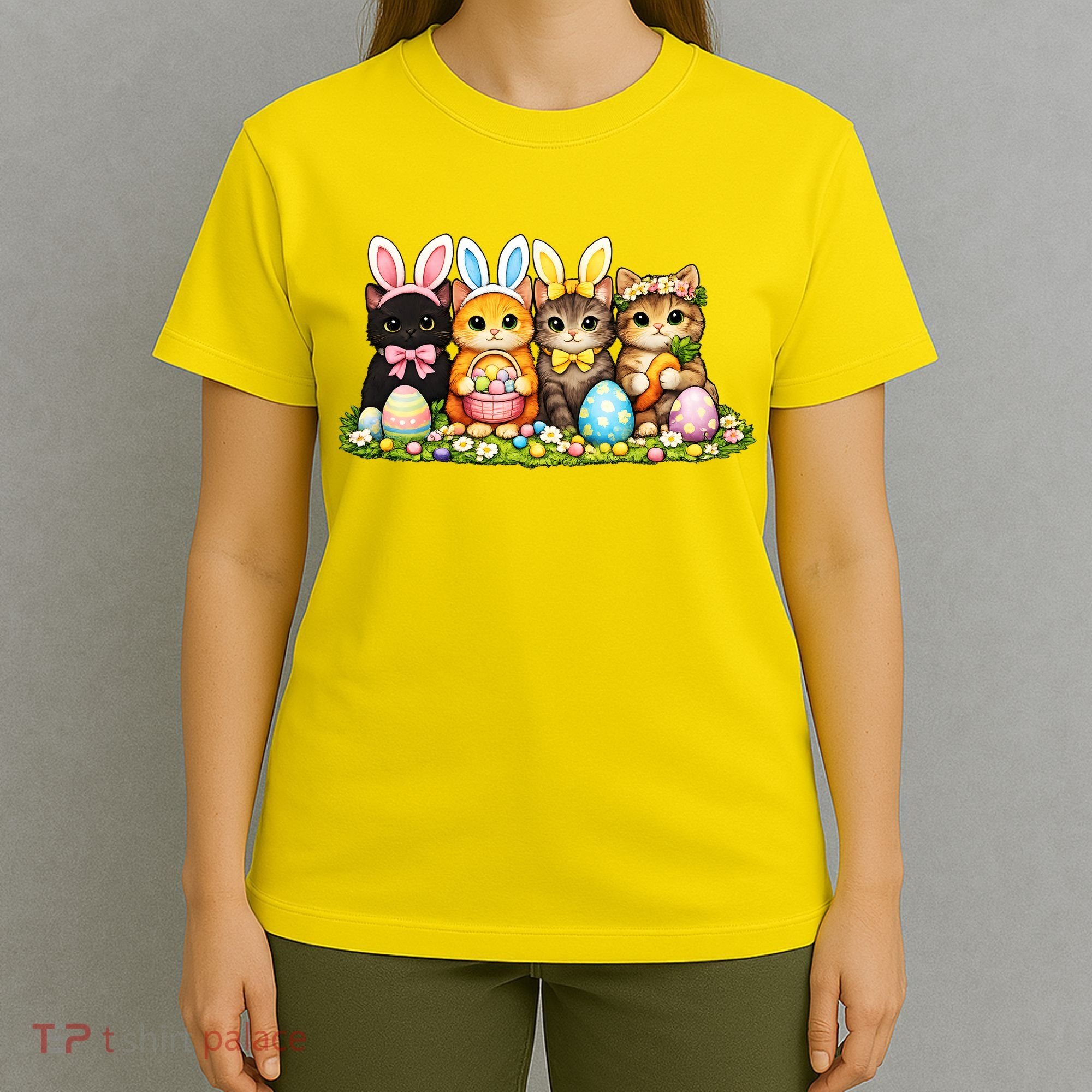Easter Cats Ears Bunny Eggs T-Shirt