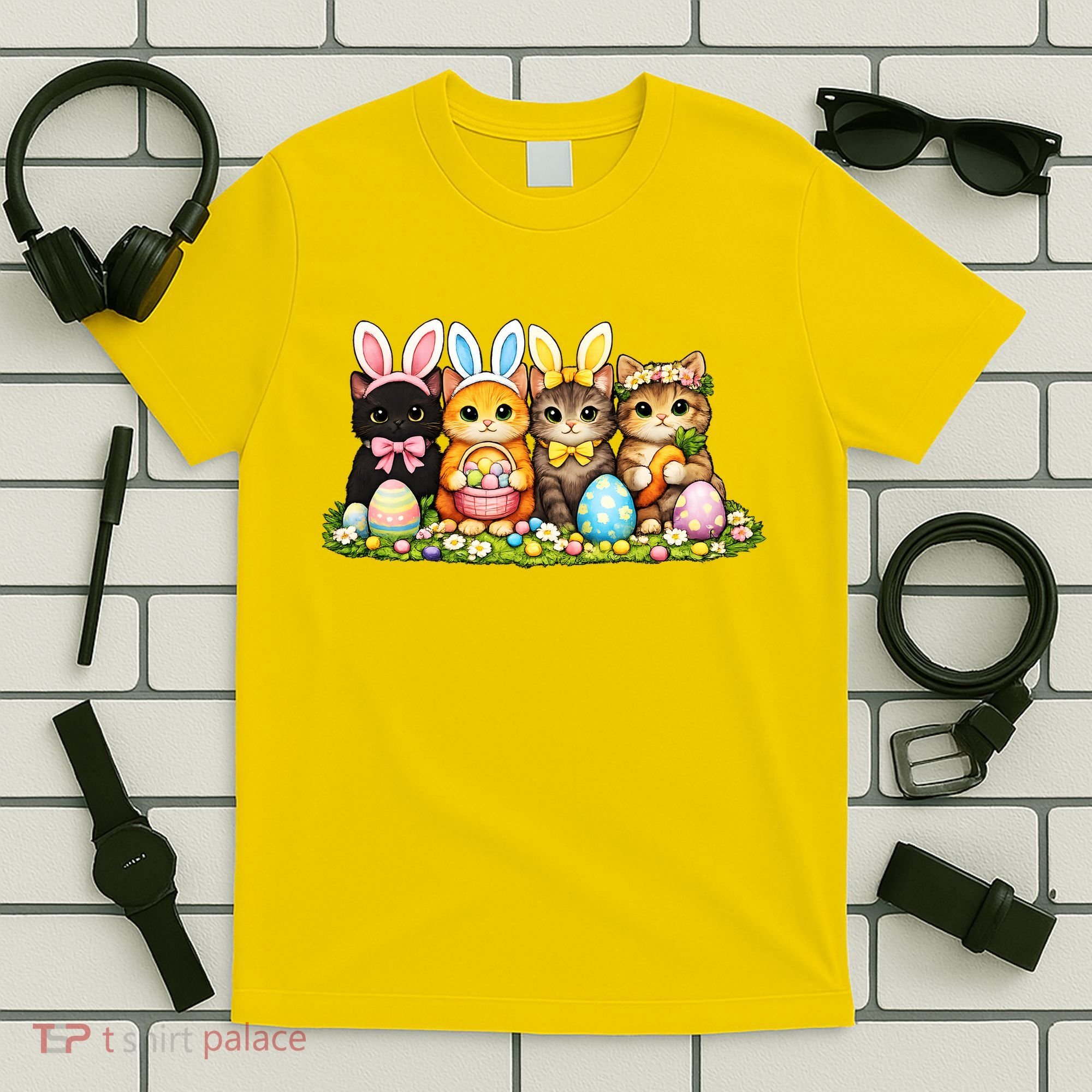 Easter Cats Ears Bunny Eggs T-Shirt