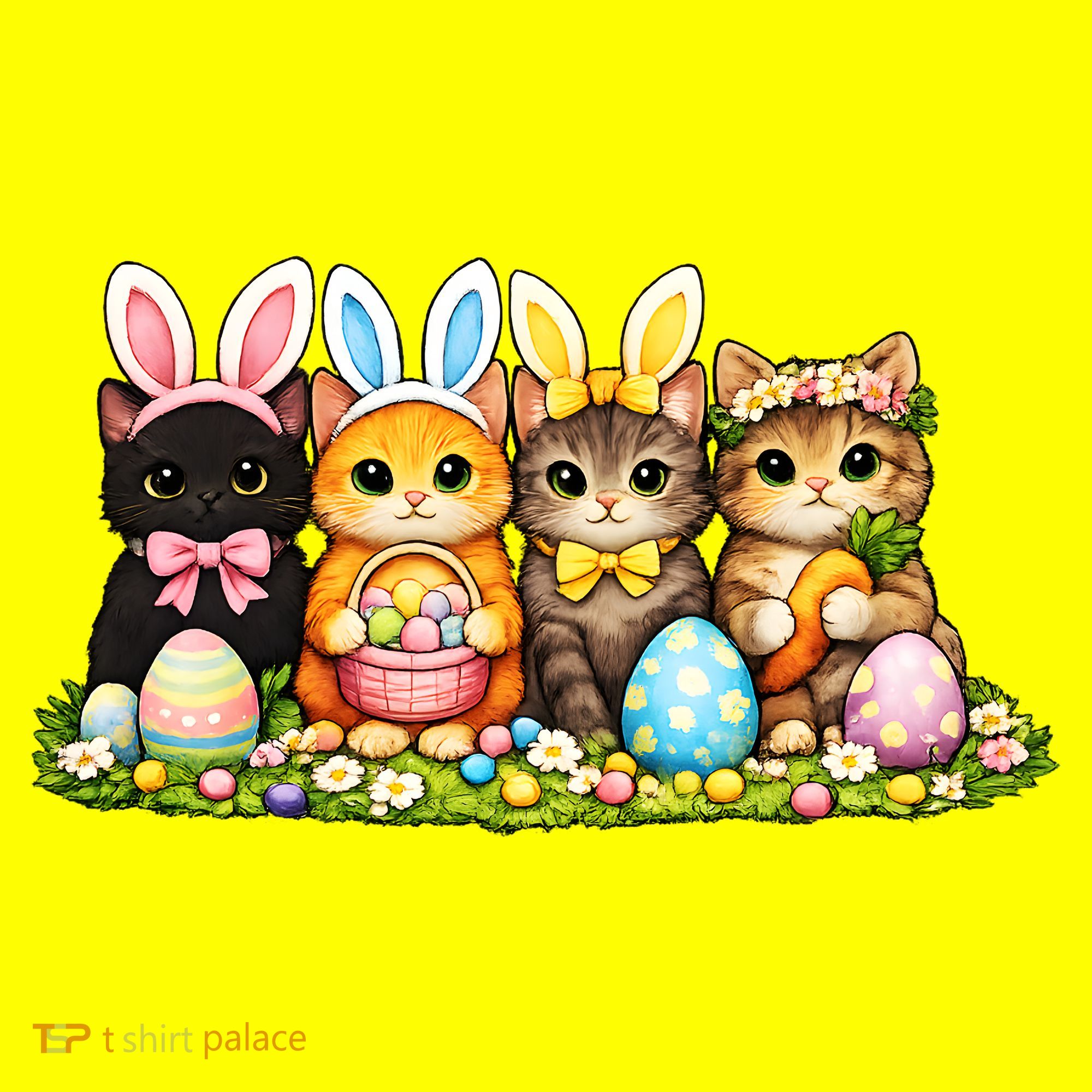 Easter Cats Ears Bunny Eggs Polo