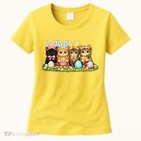Easter Cats Ears Bunny Eggs Women's T-Shirt thumb 0