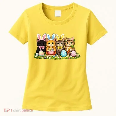 Easter Cats Ears Bunny Eggs Women's T-Shirt