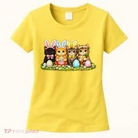 Easter Cats Ears Bunny Eggs Women's T-Shirt thumb 0