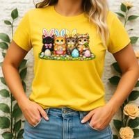 Easter Cats Ears Bunny Eggs Women's T-Shirt thumb 2