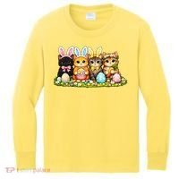 Easter Cats Ears Bunny Eggs Kids Long Sleeve Shirt thumb 0