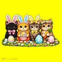 Easter Cats Ears Bunny Eggs Kids Long Sleeve Shirt thumb 2