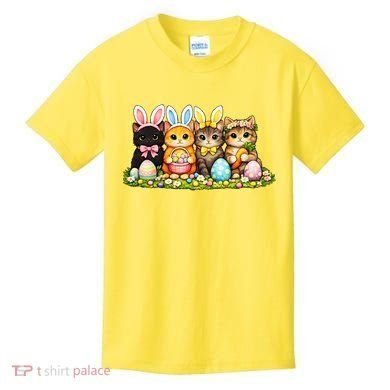 Easter Cats Ears Bunny Eggs Kids T-Shirt
