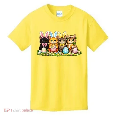 Easter Cats Ears Bunny Eggs Kids T-Shirt