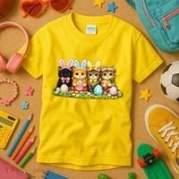 Easter Cats Ears Bunny Eggs Kids T-Shirt thumb 3