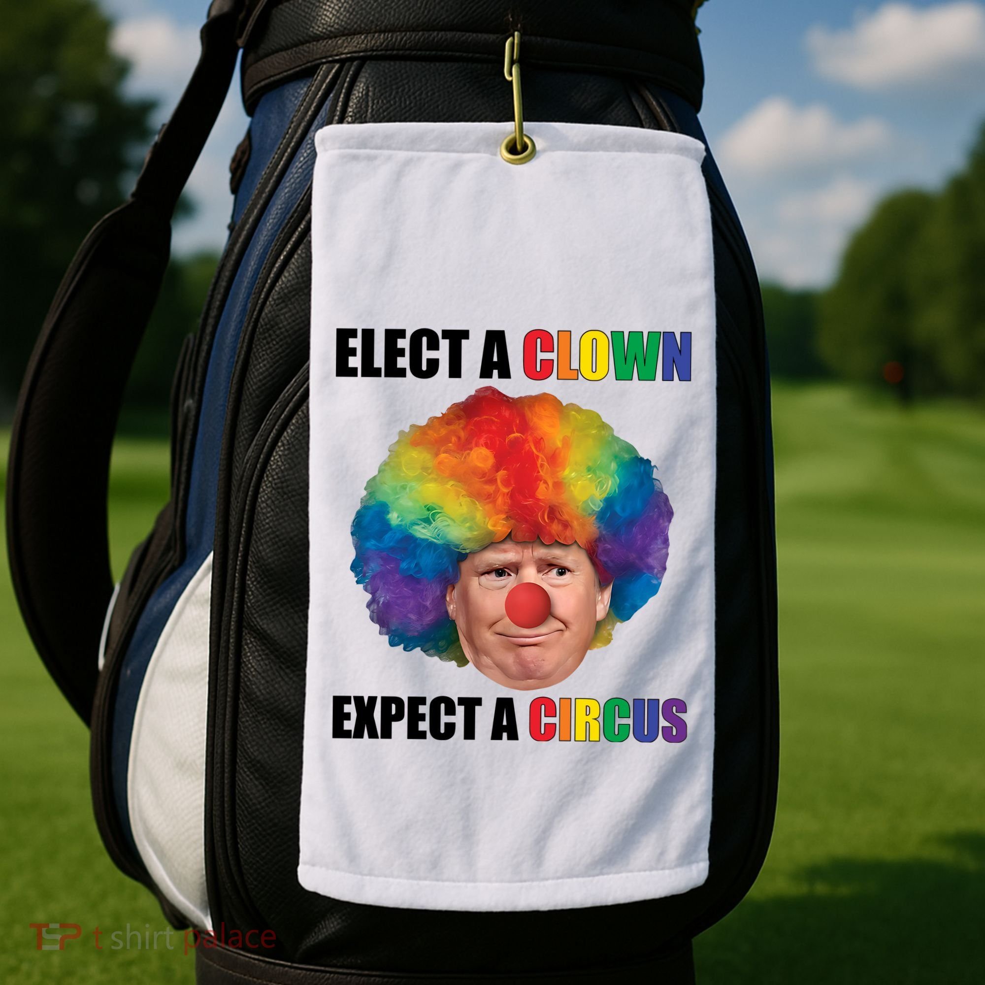 Elect Clown Expect A Circus Anti Trump Golf Towel