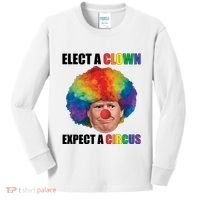 Elect Clown Expect A Circus Anti Trump Kids Long Sleeve Shirt thumb 0