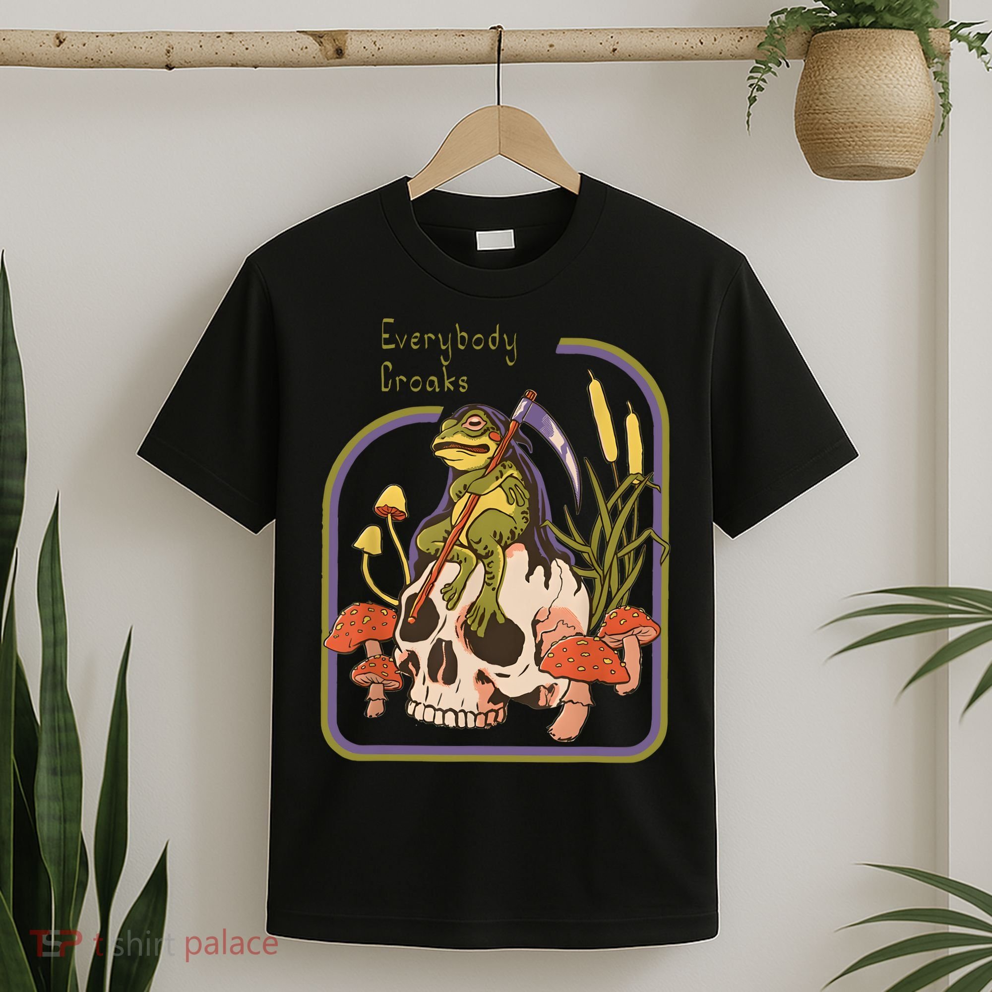 Everybody Croaks Frog Skull Mushroom Everybody Croak T-Shirt