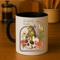 Everybody Croaks Frog Skull Mushroom Everybody Croak Coffee Mug thumb 4