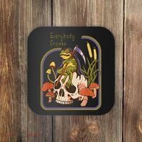 Everybody Croaks Frog Skull Mushroom Everybody Croak Coaster thumb 0