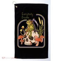 Everybody Croaks Frog Skull Mushroom Everybody Croak Golf Towel thumb 0