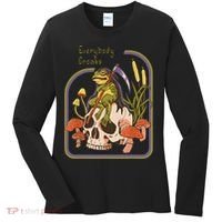 Everybody Croaks Frog Skull Mushroom Everybody Croak Women's Long Sleeve Shirt thumb 0