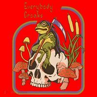 Everybody Croaks Frog Skull Mushroom Everybody Croak Santa Hat thumb 1