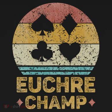 Euchre Champ Funny Vintage Euchre Board Game Doggie Tank
