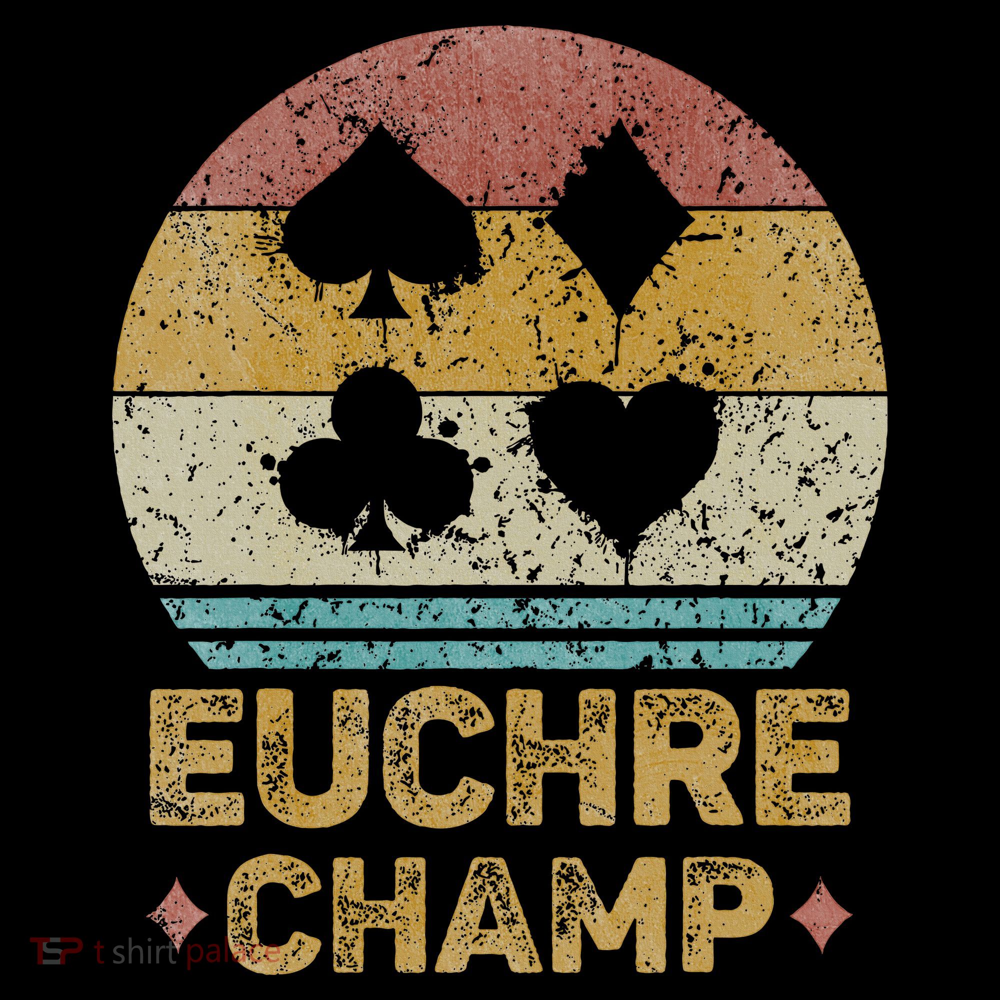 Euchre Champ Funny Vintage Euchre Board Game T-Shirt