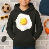 Egg Costume Funny Christmas Halloween Egg Kids Hoodie thumb 2