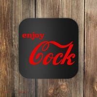 Enjoy Cock Funny Parody Logo Gift Coaster thumb 0