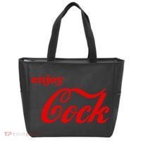 Enjoy Cock Funny Parody Logo Gift Tote Bag thumb 0